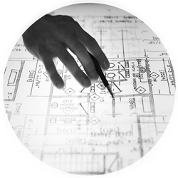 hand drawing a plot plan