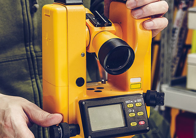 yellow surveying tool