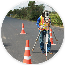 man performing a route survey